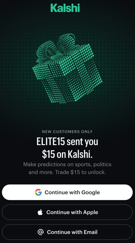 claim kalshi promo code ELITE15