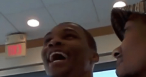 All Russell Westbrook Can Do Is Laugh About Kevin Durant (Video) 