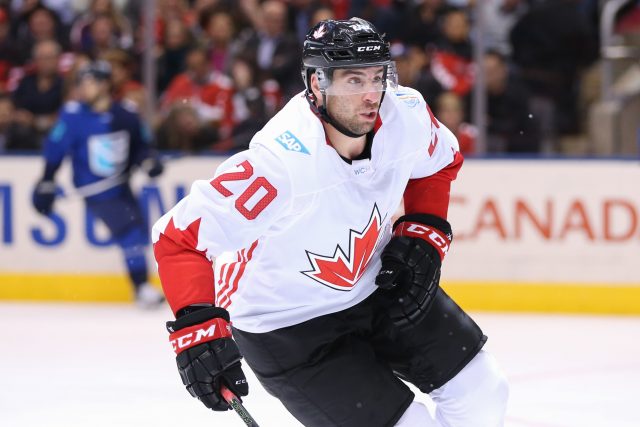 Sep 29, 2016; Toronto, Ontario, Canada; Team Canada centre John Tavares (20) skates against Team Europe in the third period during game two of the World Cup of Hockey final at Air Canada Centre. Mandatory Credit: Kevin Sousa-USA TODAY Sports