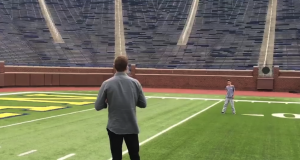 Tom Brady Tosses Football With Son At Michigan (Video) 