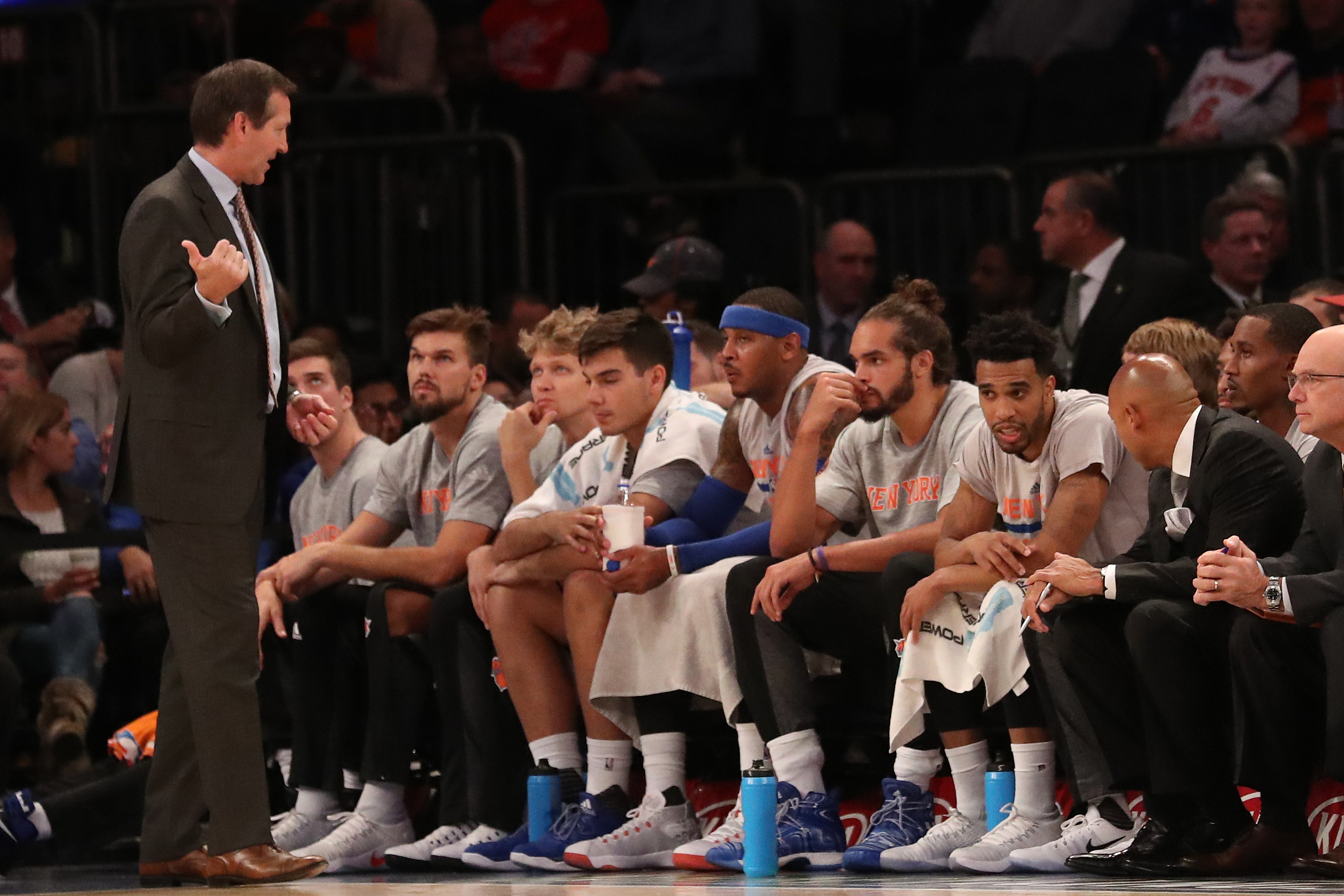 Oct 10, 2016; New York, NY, USA; New York Knicks head coach <a rel=