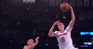 New York Knicks' Kristaps Porzingis is doing silly things against Portland (Video) 