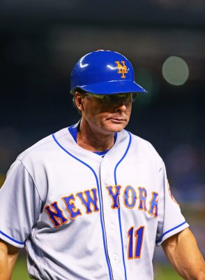 Aug 15, 2016; Phoenix, AZ, USA; New York Mets third base coach Tim Teufel against the Arizona Diamondbacks at Chase Field. Mandatory Credit: Mark J. Rebilas-USA TODAY Sports