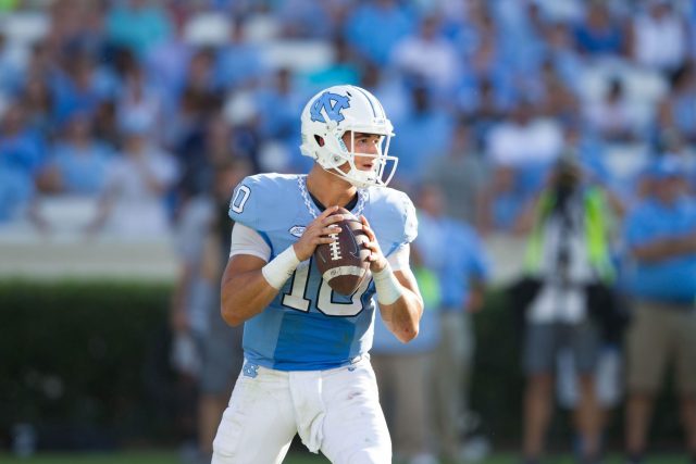 Sep 24, 2016; Chapel Hill, NC, USA; North Carolina Tar Heels quarterback Mitch Trubisky (10) during the game against the Pittsburgh Panthers at Kenan Memorial Stadium. Mandatory Credit: Jeremy Brevard-USA TODAY Sports