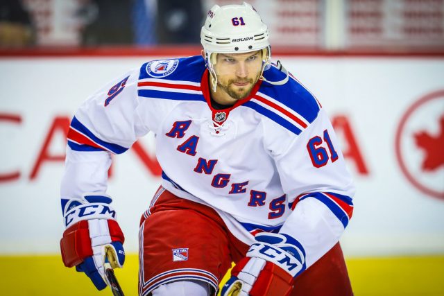 New York Rangers right wing Rick Nash skates during the 2018