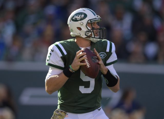 Nov 13, 2016; East Rutherford, NJ, USA; New York Jets quarterback <a rel=