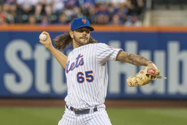 Sep 3, 2016; New York City, NY, USA; New York Mets pitcher Robert Gsellman (65) delivers a pitch against the Washington Nationals during the first inning at Citi Field. Mandatory Credit: Gregory J. Fisher-USA TODAY Sports