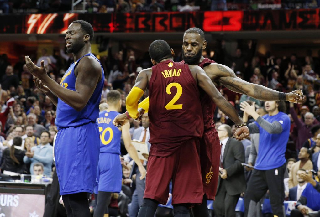 LeBron James and Kyrie Irving remind the Golden State Warriors who is 'King' 
