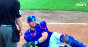 New York Mets: Kevin Plawecki leaves game following brutal slide at home plate (Video) 