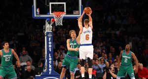 New York Knicks: Kristaps Porzingis Congratulates Dirk on Reaching 30,000 Points 