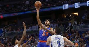 New York Knicks' Derrick Rose is preparing his three-point shot for the playoffs 