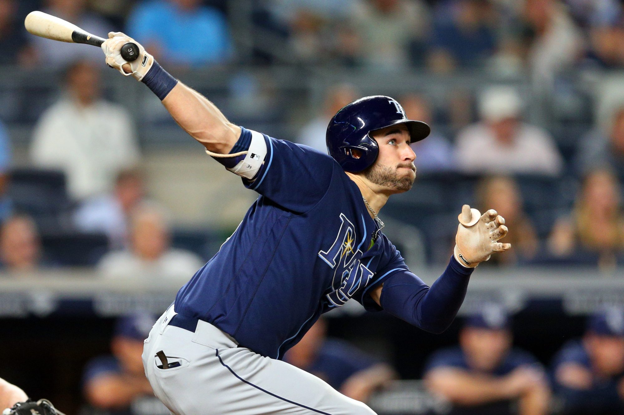 DUNEDIN, FL - FEBRUARY 26: Toronto Blue Jays Center fielder Kevin Kiermaier  (39) at bat during the spring training game between the New York Yankees  and the Toronto Blue Jays on February