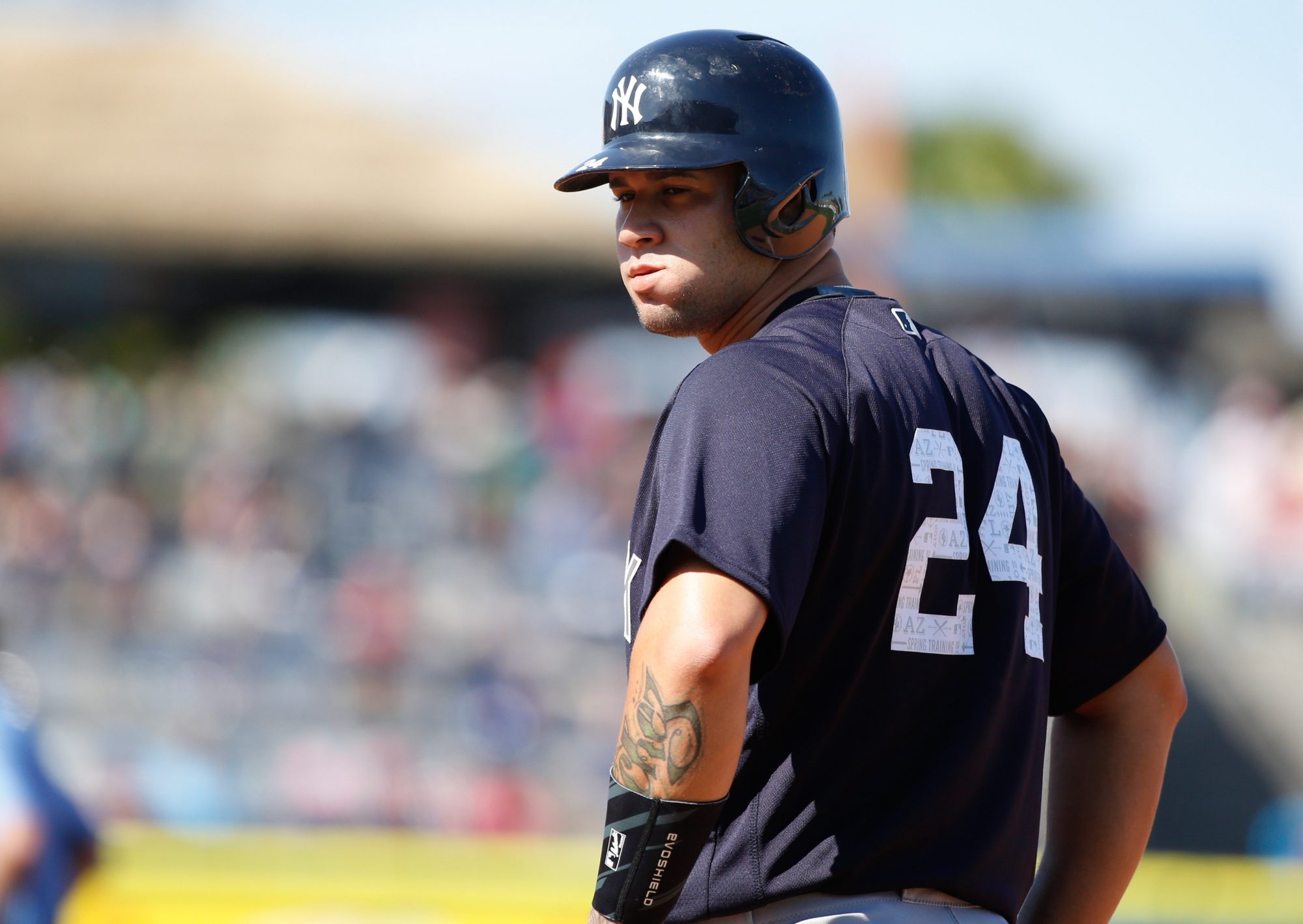 DUNEDIN, FL - FEBRUARY 26: Toronto Blue Jays Center fielder Kevin Kiermaier  (39) at bat during the spring training game between the New York Yankees  and the Toronto Blue Jays on February