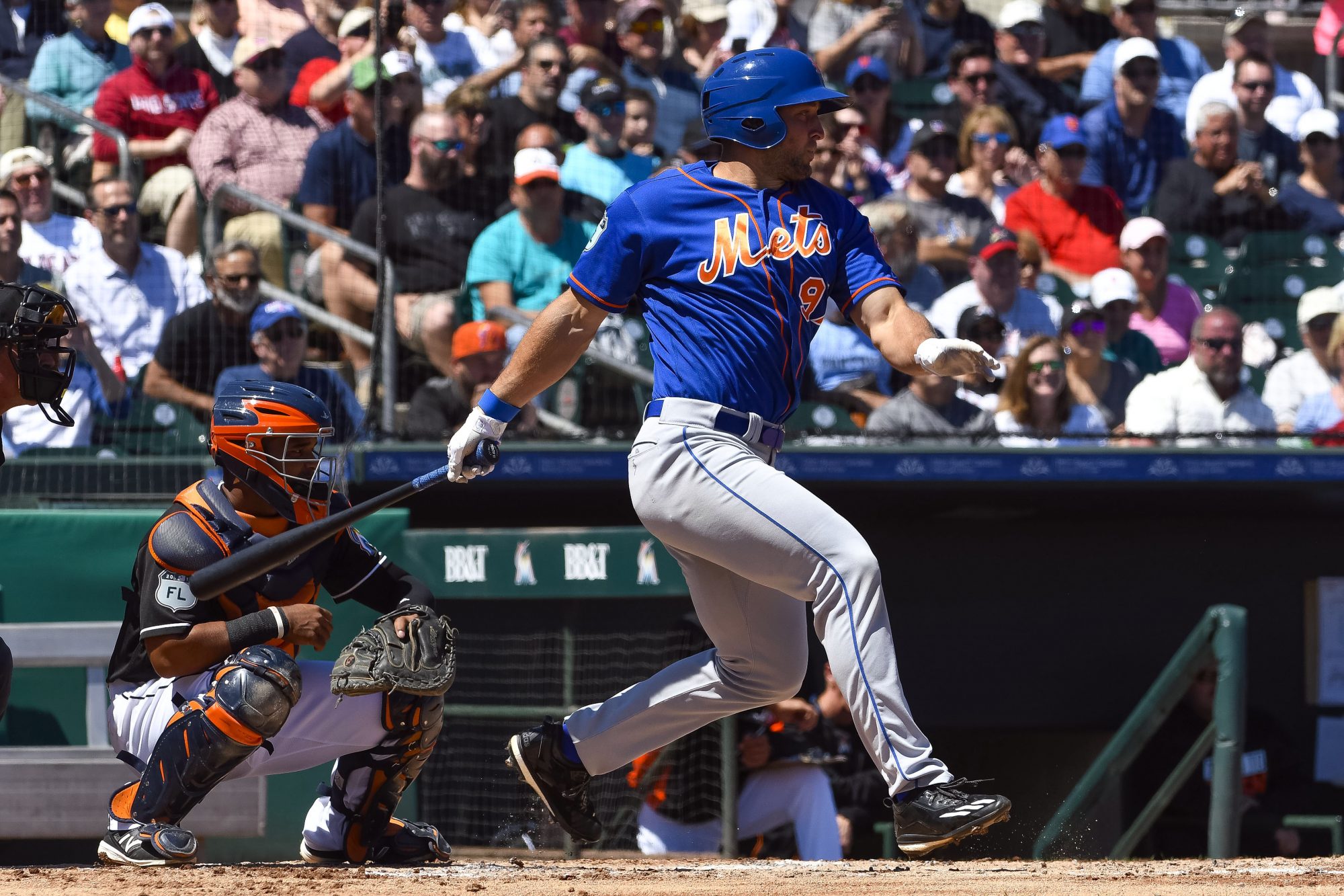 Tim Tebow Collects Two Hits, Matt Harvey Horrid Again in New York Mets Loss To Marlins (Highlights) 