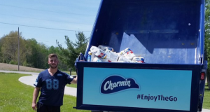 NFL Draft Prospect Jake Butt is Gifted a Buttload of Toiletpaper from Charmin 2