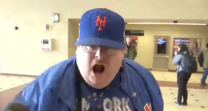 New York Mets Fan Goes Bananas After NJ Transit Derailment Causes Delay (Video) 