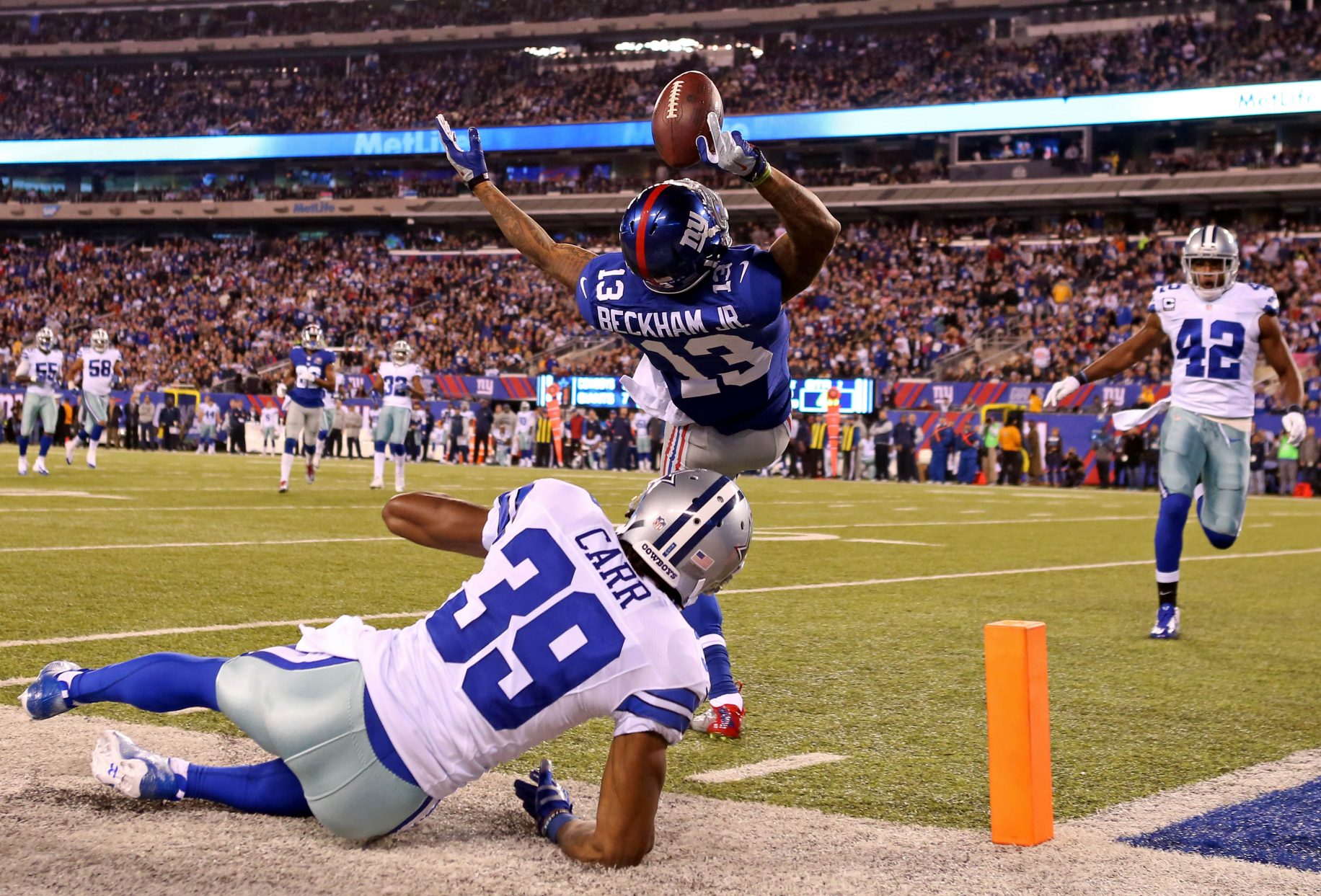 Odell Beckham Jr Signed New York Giants Photo: One-Handed Touchdown Catch  vs Washington