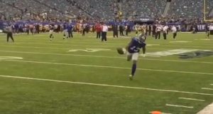 Giants' Odell Beckham Jr. Finishes Obscene Catch During Pregame Warmups (Video) 