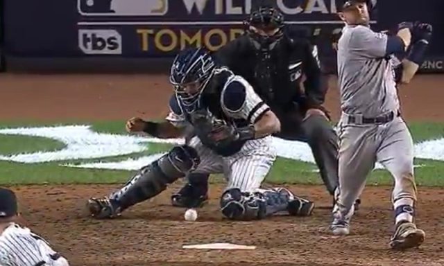 Catcher Gary Sanchez of the New York Yankees throws the ball in an