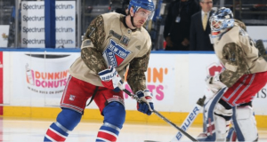 New York Rangers Change Up Their Veterans Day Warmup Jersey 