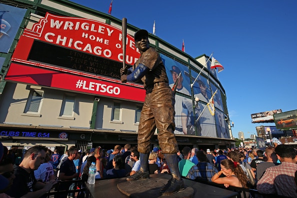 Ernie Banks statue at Wrigley Field