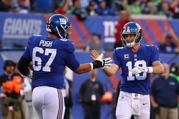 Justin Pugh, Eli Manning, New York Giants