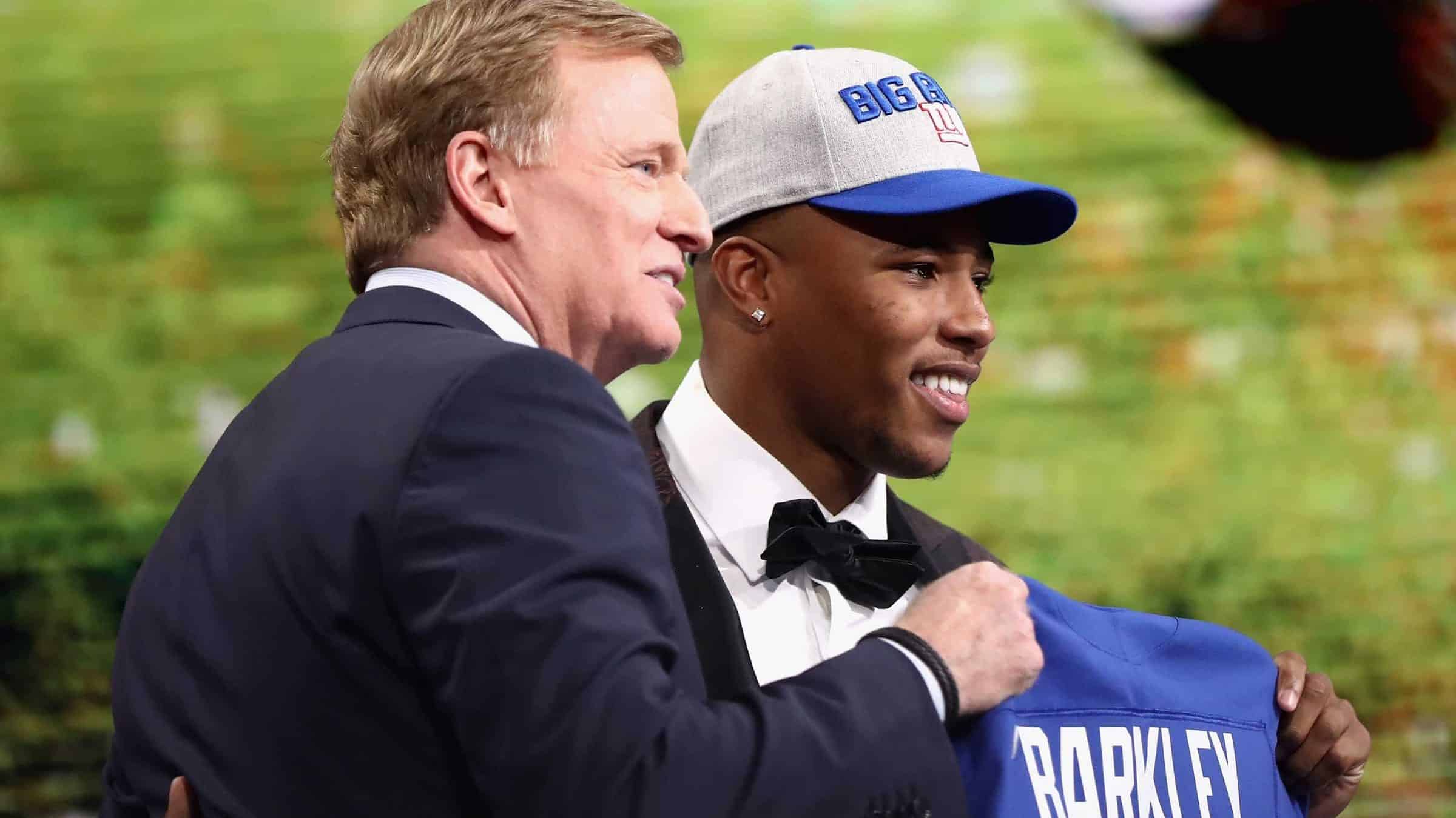 New York Giants on X: Welcome to the #NYGiants, RB Saquon Barkley!  #GiantsPride #NFLDraft  / X