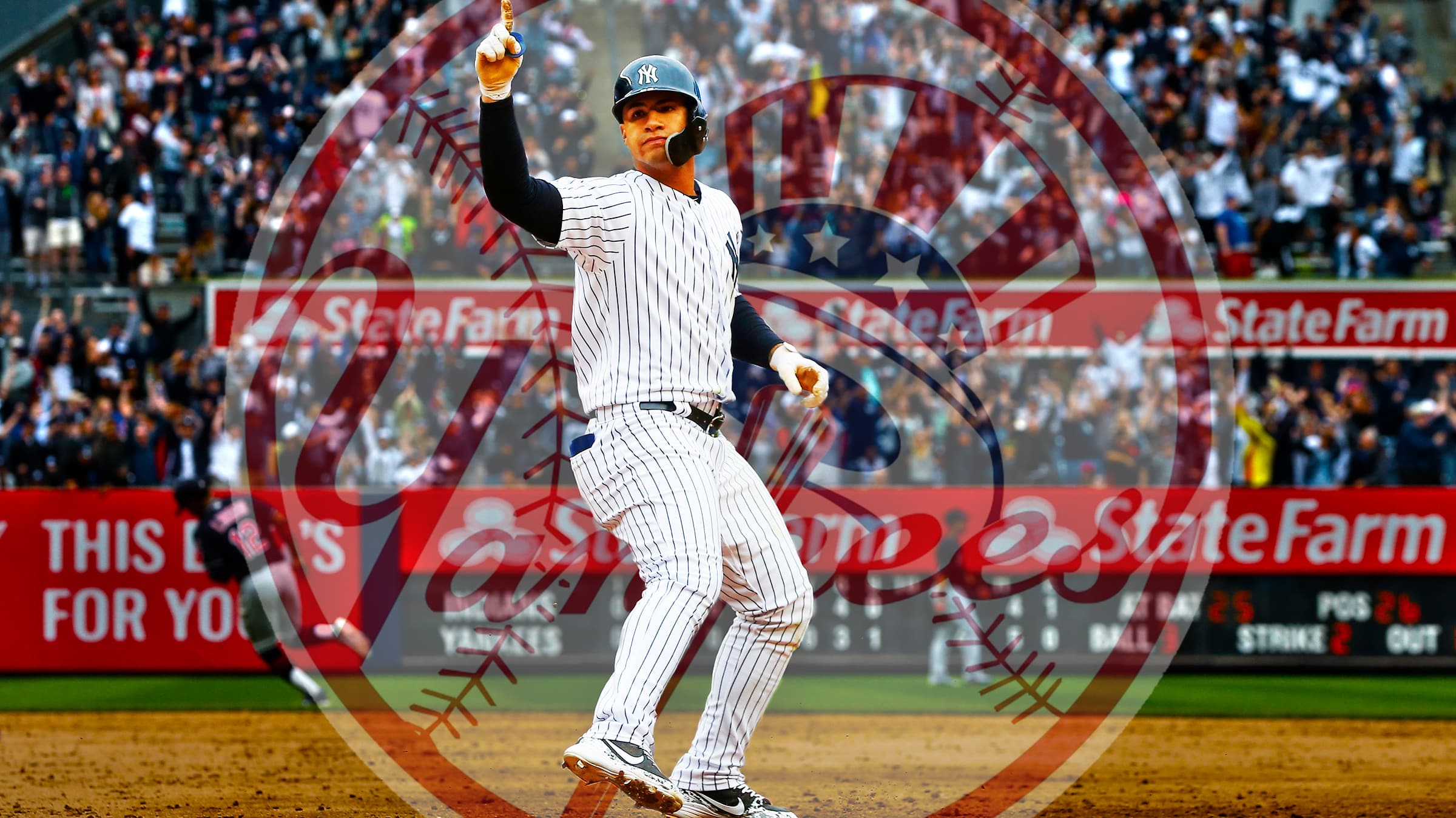 Gleyber Torres New York Yankees Unsigned Runs Off The Field Photograph