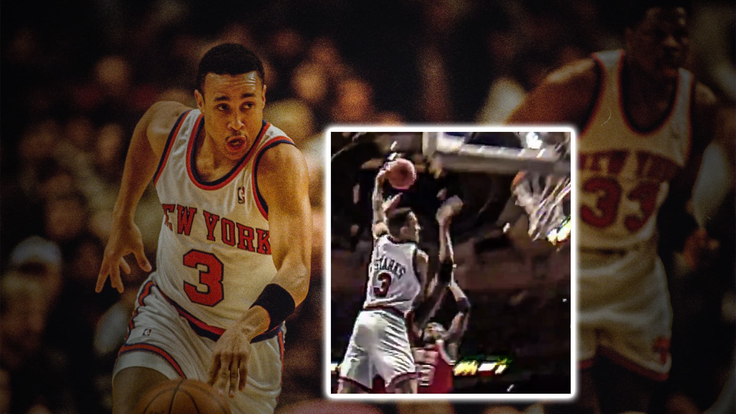 john starks dunks over michael jordan and horace grant