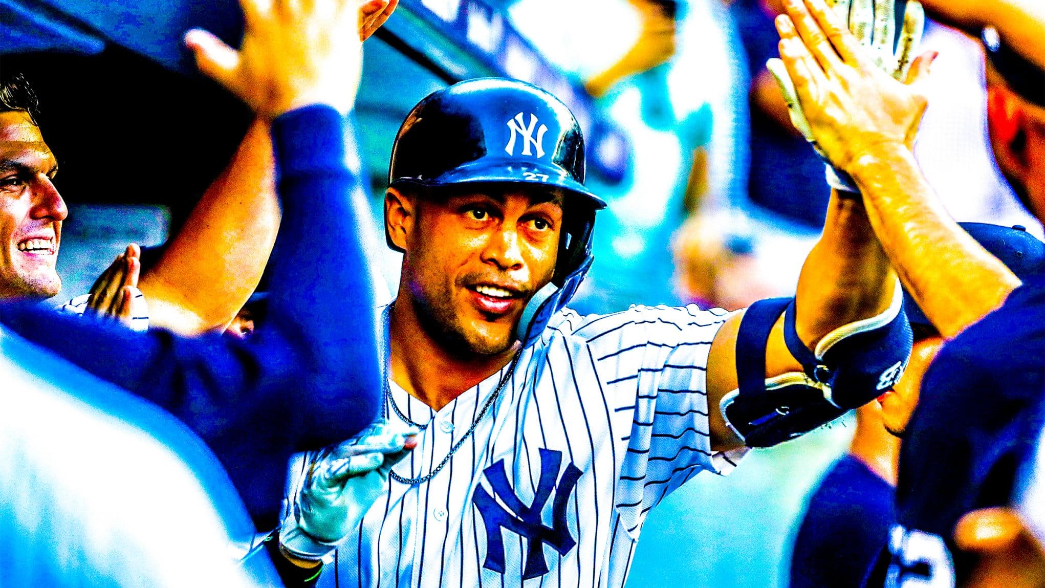 Giancarlo Stanton of the New York Yankees waits for a pitch during an  News Photo - Getty Images