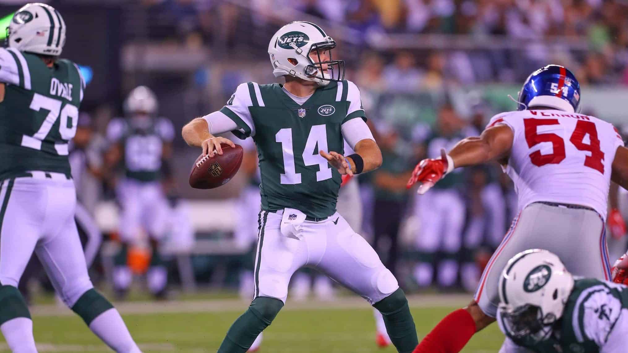 Jets End Zones In Rough Shape Vs. Patriots At MetLife Stadium