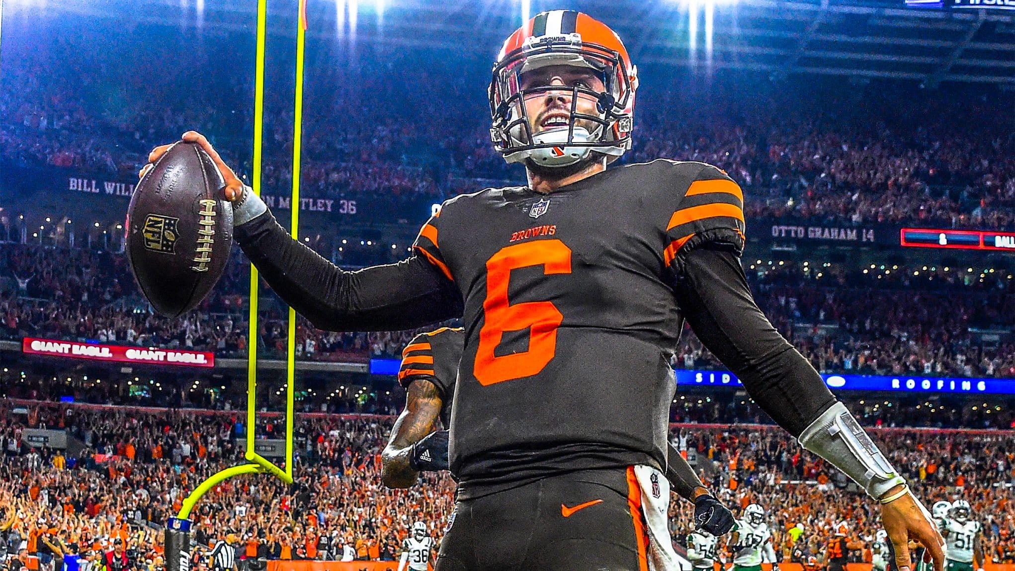 Baker Mayfield catches pass on trick play, ties Browns with NY Jets