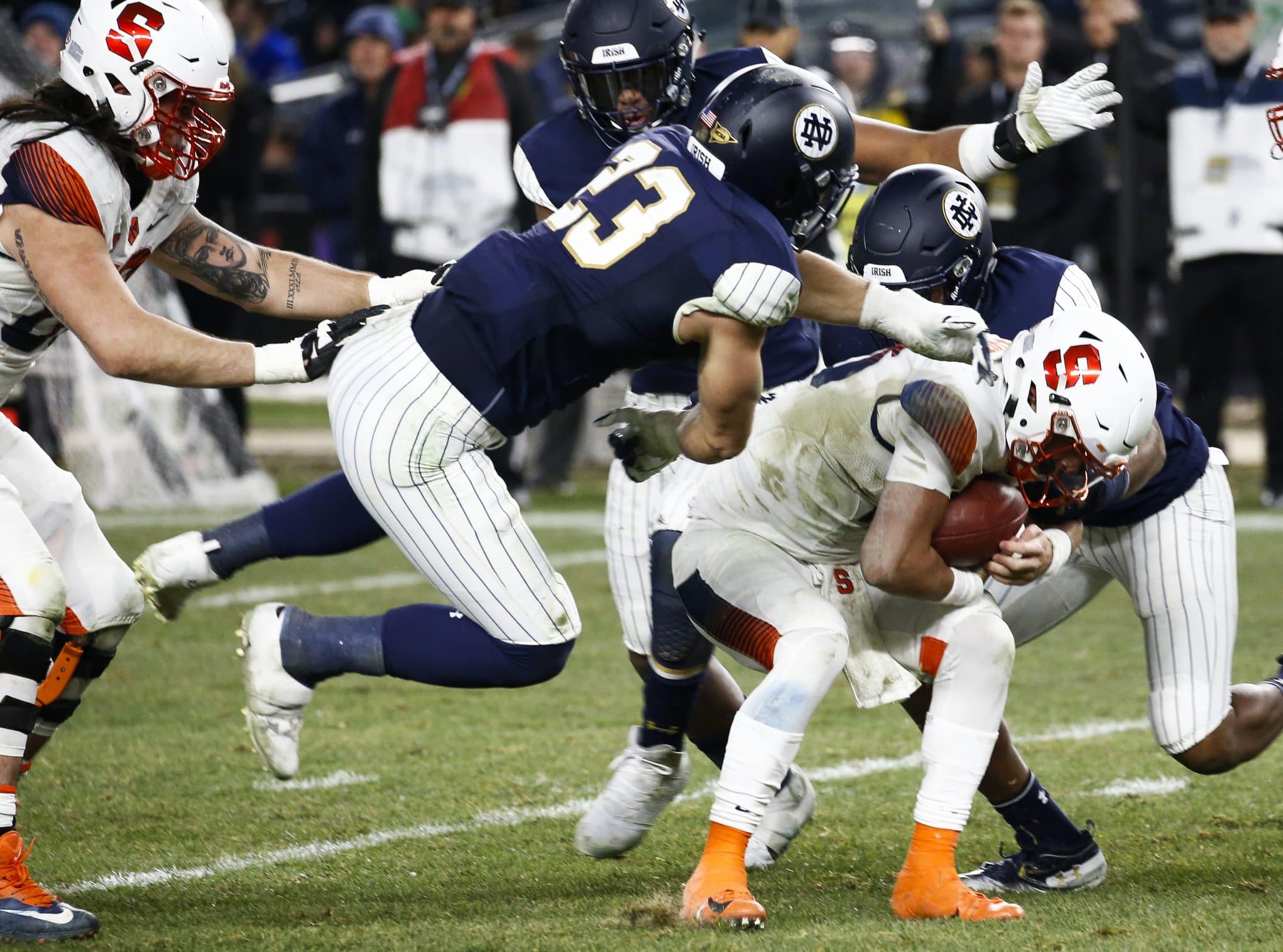 Notre Dame football pinstripe uniforms vs. Syracuse not so popular