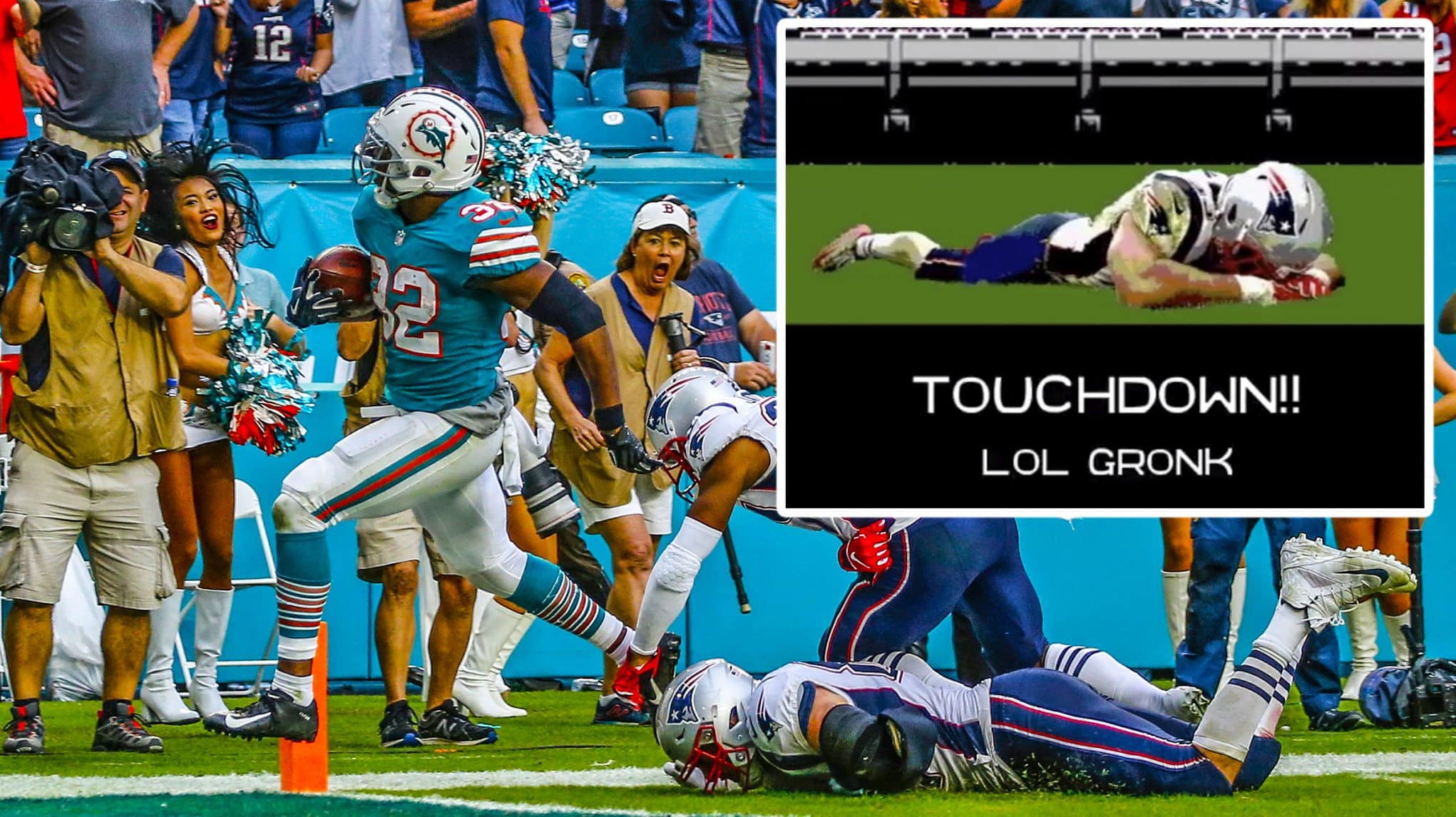 Tecmo Super Bowl presents the Miami Dolphins miracle over the Patriots