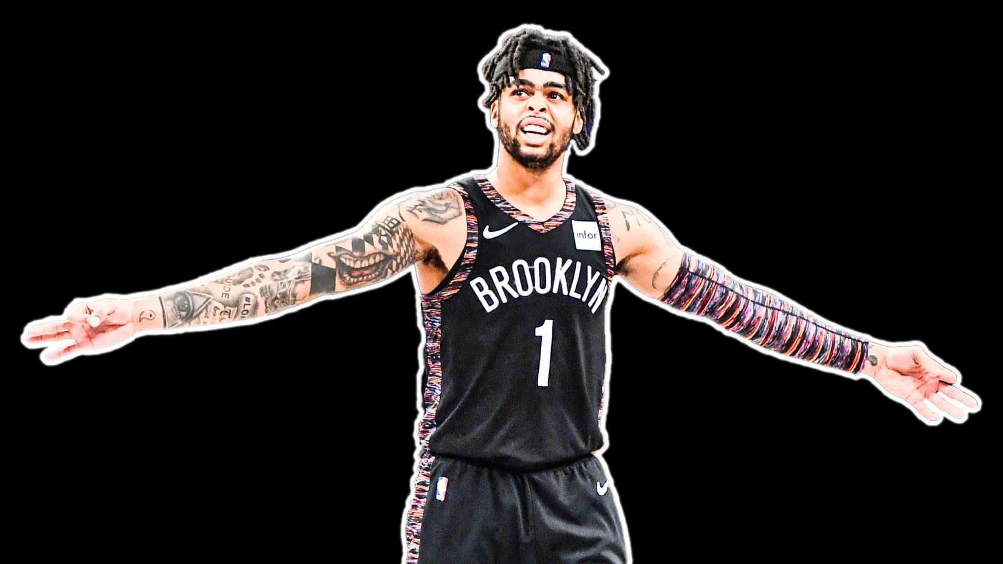 Brooklyn Nets #1 D'Angelo Russell Icon Black Swingman Jersey