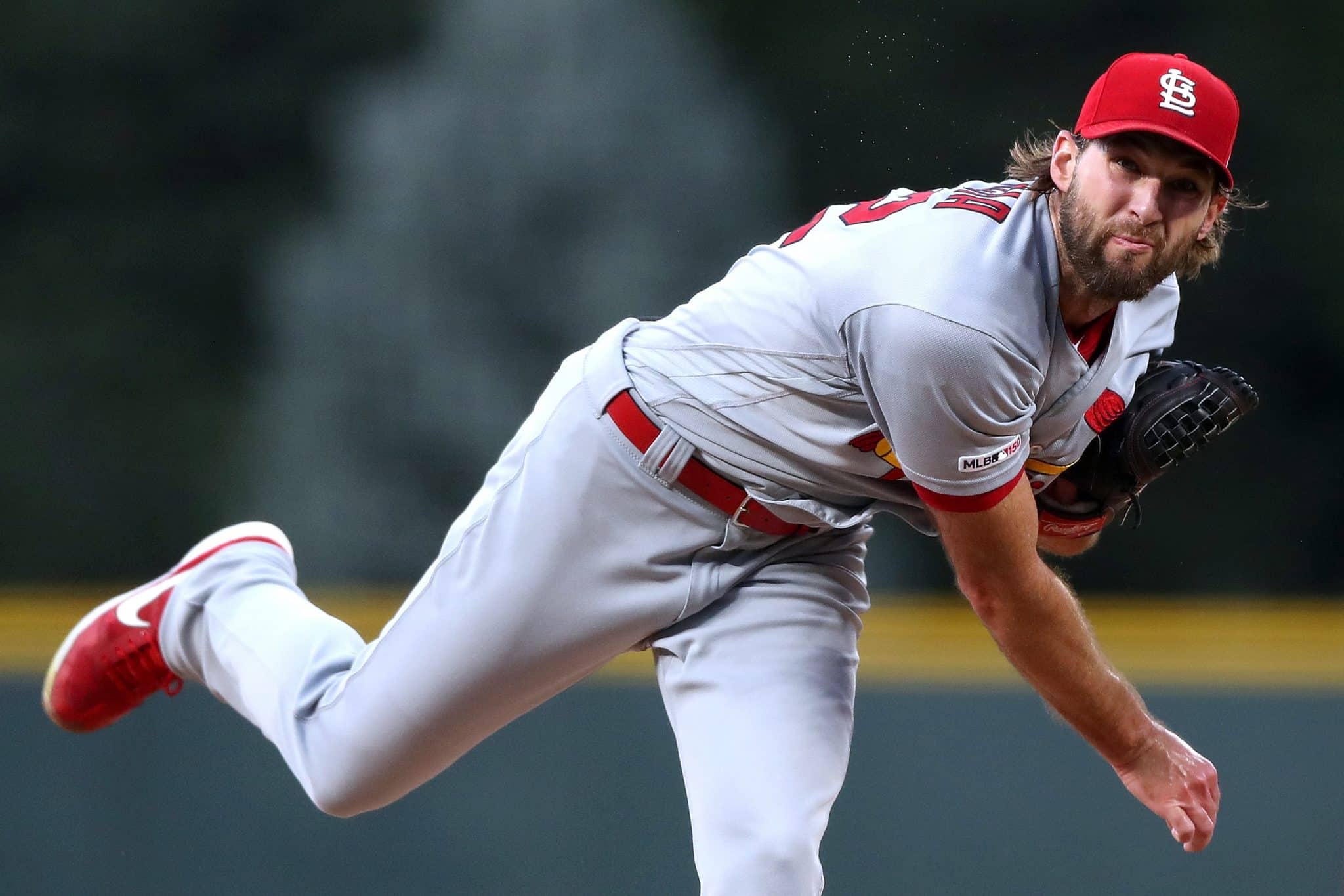 Starting pitcher Michael Wacha #52 of the St Louis Cardinals throws in the first inning against the Colorado Rockies at Coors Field on September 10, 2019 in Denver, Colorado.