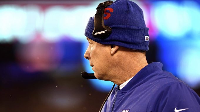 EAST RUTHERFORD, NEW JERSEY - DECEMBER 29: Head coach Pat Shurmur of the New York Giants looks on against the Philadelphia Eagles during the first quarter in the game at MetLife Stadium on December 29, 2019 in East Rutherford, New Jersey.
