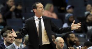 CHARLOTTE, NORTH CAROLINA - DECEMBER 06: Head coach Kenny Atkinson of the Brooklyn Nets watches on against the Charlotte Hornets during their game at Spectrum Center on December 06, 2019 in Charlotte, North Carolina. NOTE TO USER: User expressly acknowledges and agrees that, by downloading and or using this photograph, User is consenting to the terms and conditions of the Getty Images License Agreement.