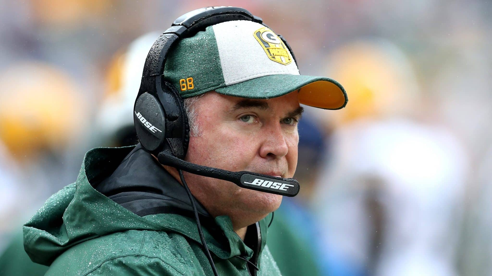 LANDOVER, MD - SEPTEMBER 23: Head coach Mike McCarthy of the Green Bay Packers looks on in the second half against the Washington Redskins at FedExField on September 23, 2018 in Landover, Maryland.