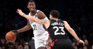 Nets guard Caris LeVert scored 13 points in 16 minutes of action Saturday night in his return from a thumb injury. LeVert's return couldn't spark the Nets, who lost their fifth straight game.