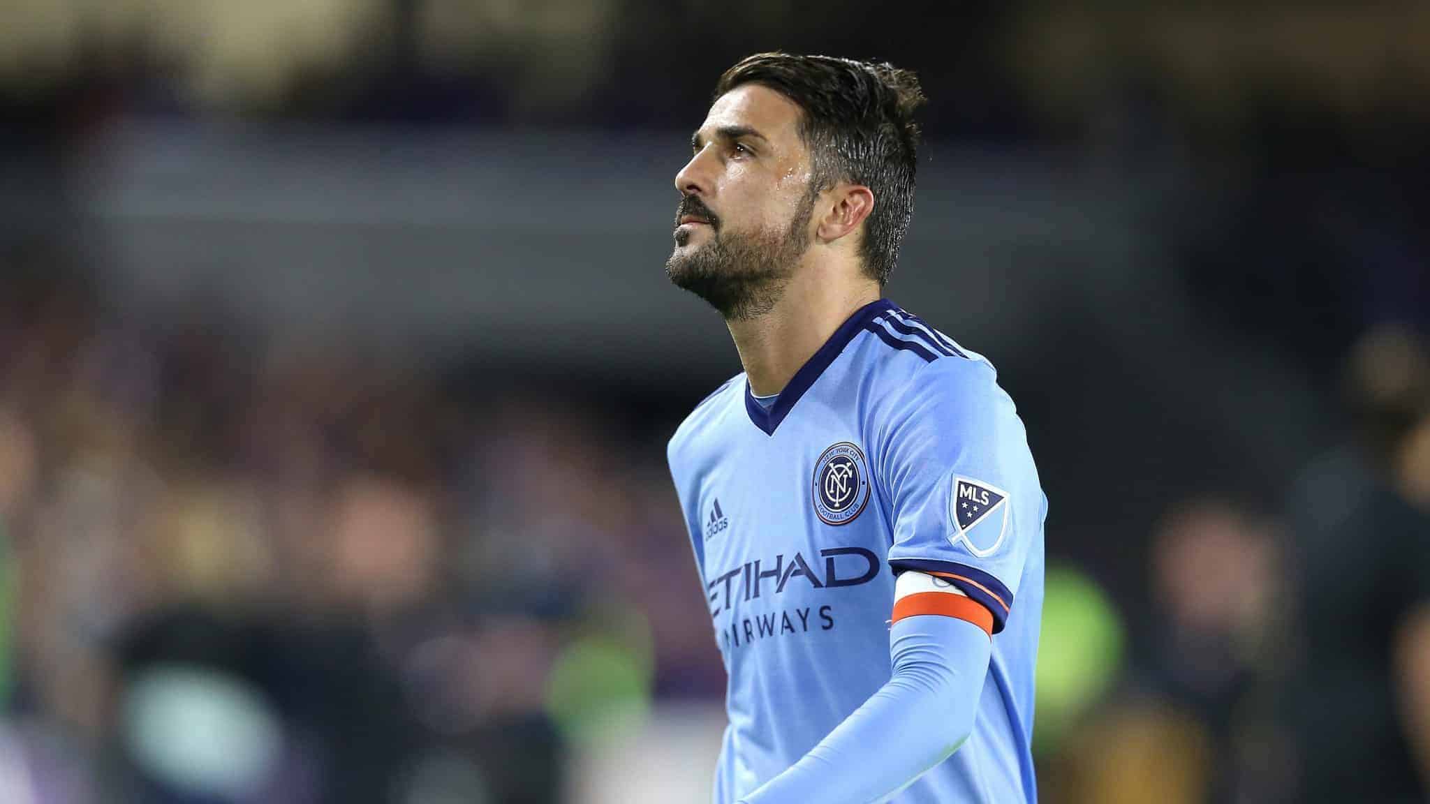 ORLANDO, FL - MARCH 05: David Villa #7 of New York City FC is seen on the field during a MLS soccer match between New York City FC and Orlando City SC at the Orlando City Stadium on March 5, 2017 in Orlando, Florida.