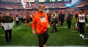 CLEVELAND, OH - DECEMBER 8: Head coach Freddie Kitchens of the Cleveland Browns walks off of the field after the game against the Cincinnati Bengals at FirstEnergy Stadium on December 8, 2019 in Cleveland, Ohio. Cleveland defeated Cincinnati 27-19.