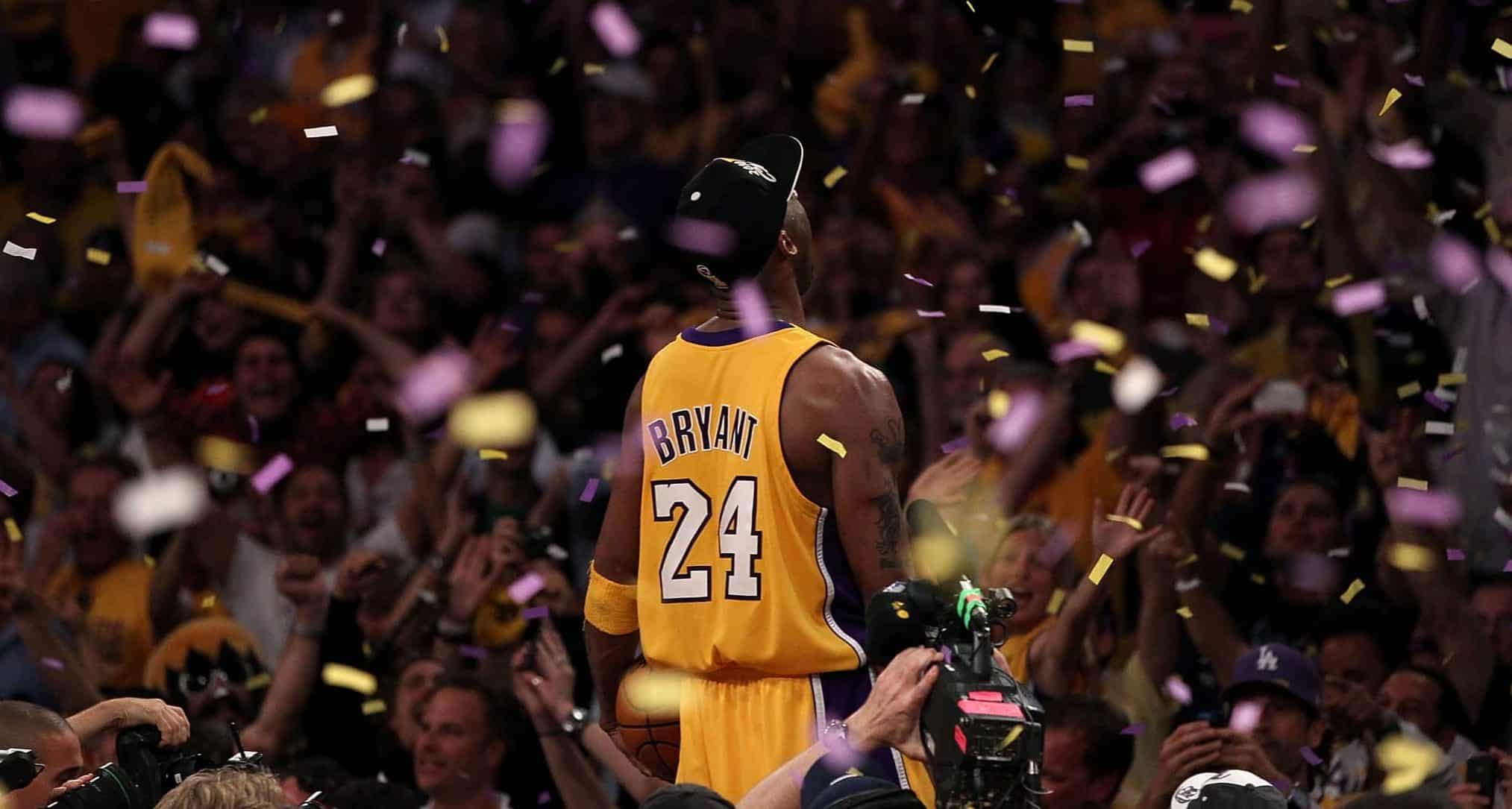 LOS ANGELES, CA - JUNE 17: Kobe Bryant #24 of the Los Angeles Lakers celebrates after the Lakers defeated the Boston Celtics in Game Seven of the 2010 NBA Finals at Staples Center on June 17, 2010 in Los Angeles, California. NOTE TO USER: User expressly acknowledges and agrees that, by downloading and/or using this Photograph, user is consenting to the terms and conditions of the Getty Images License Agreement.