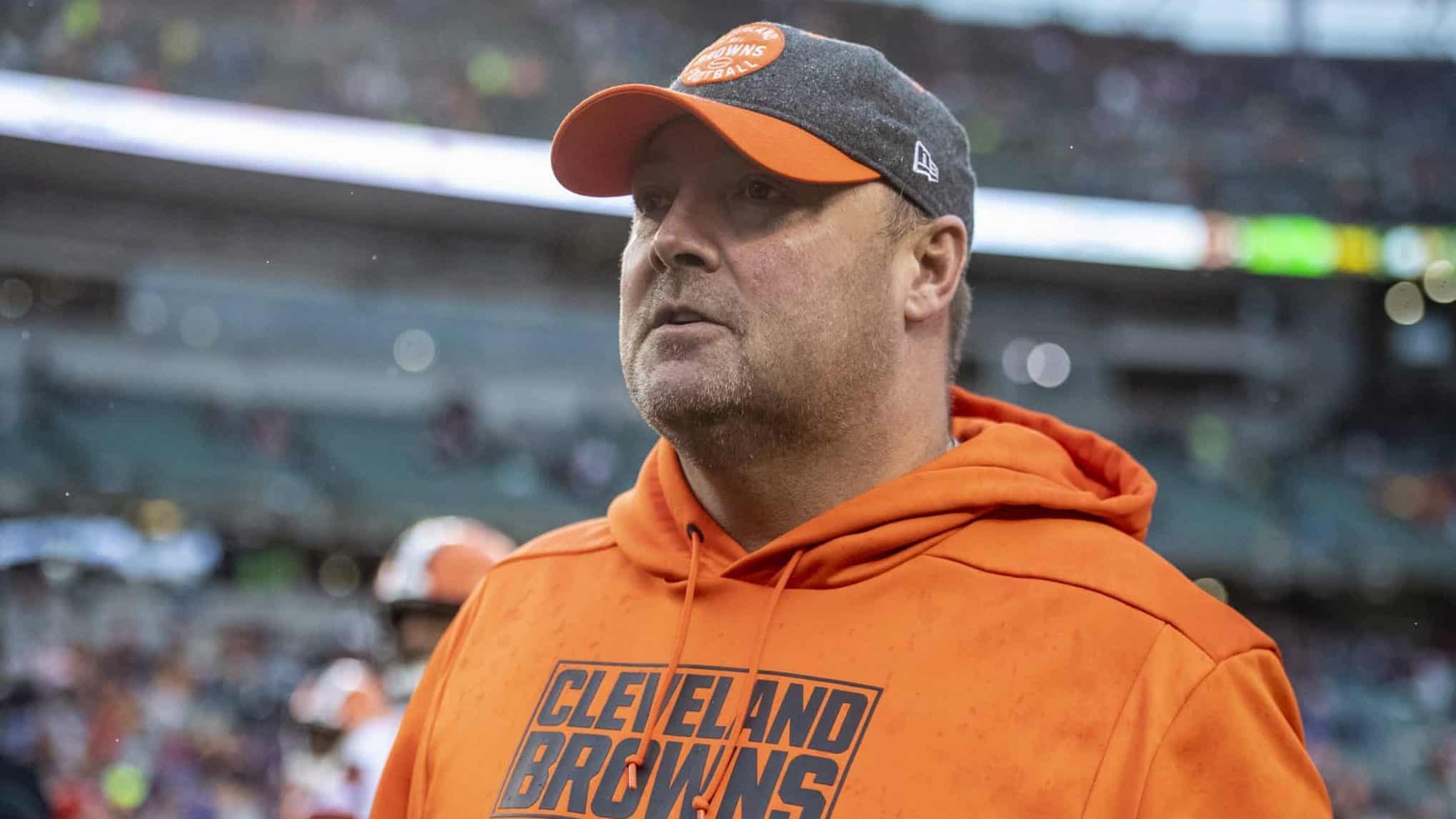 CINCINNATI, OH - DECEMBER 29: Head coach Freddie Kitchens of the Cleveland Browns walks off the field after the loss to the Cincinnati Bengals at Paul Brown Stadium on December 29, 2019 in Cincinnati, Ohio.