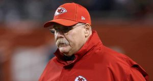 CHICAGO, ILLINOIS - DECEMBER 22: Head coach Andy Reid of the Kansas City Chiefs looks on before playing the Chicago Bears at Soldier Field on December 22, 2019 in Chicago, Illinois.