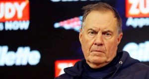FOXBOROUGH, MASSACHUSETTS - JANUARY 04: Head coach Bill Belichick of the New England Patriots addresses the media in a press conference following the Patriots 20-13 loss to the Tennessee Titans in the AFC Wild Card Playoff game at Gillette Stadium on January 04, 2020 in Foxborough, Massachusetts.