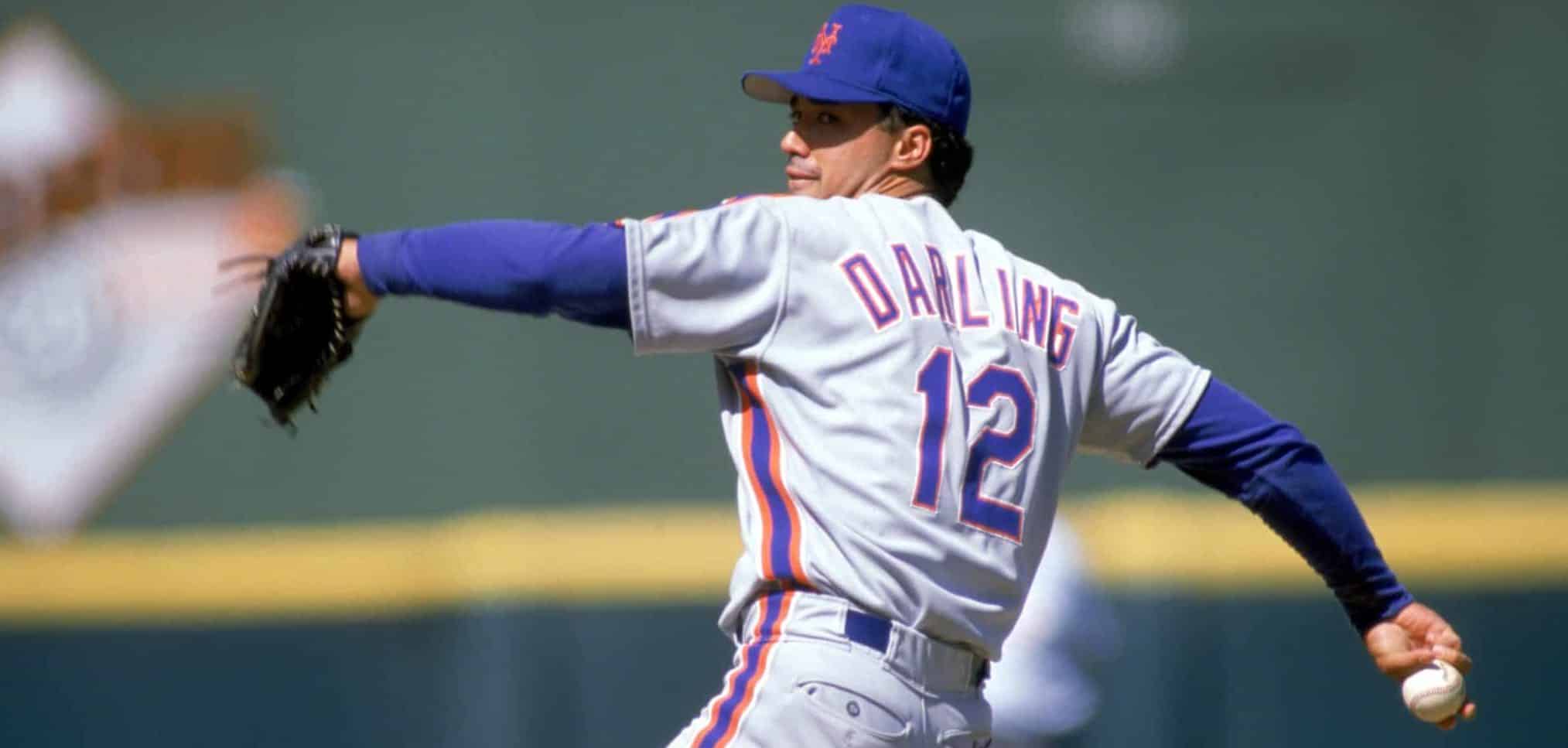 1988: Ron Darling of the New York Mets winds back to pitch during a game in the 1988 season.