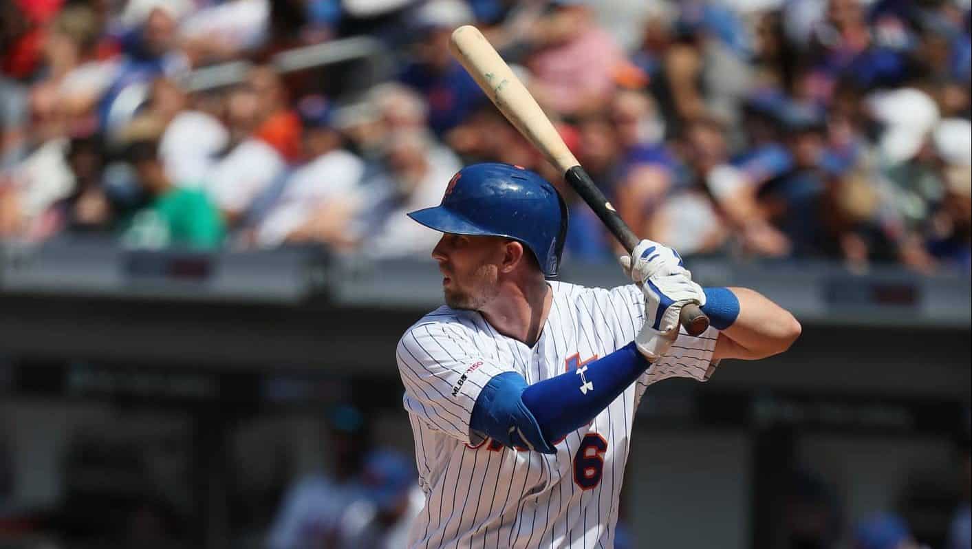 NEW YORK, NEW YORK - AUGUST 11: Jeff McNeil #6 of the New York Mets bats against the Washington Nationals during their game at Citi Field on August 11, 2019 in New York City.