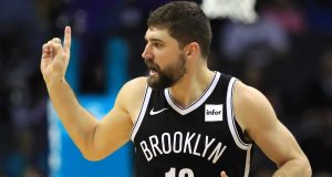 CHARLOTTE, NORTH CAROLINA - DECEMBER 06: Joe Harris #12 of the Brooklyn Nets reacts after a basket against the Charlotte Hornets during their game at Spectrum Center on December 06, 2019 in Charlotte, North Carolina.
