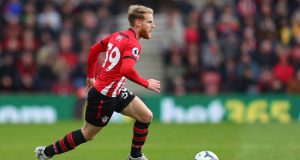 SOUTHAMPTON, ENGLAND - MARCH 09: Josh Sims of Southampton during the Premier League match between Southampton FC and Tottenham Hotspur at St Mary's Stadium on March 09, 2019 in Southampton, United Kingdom.